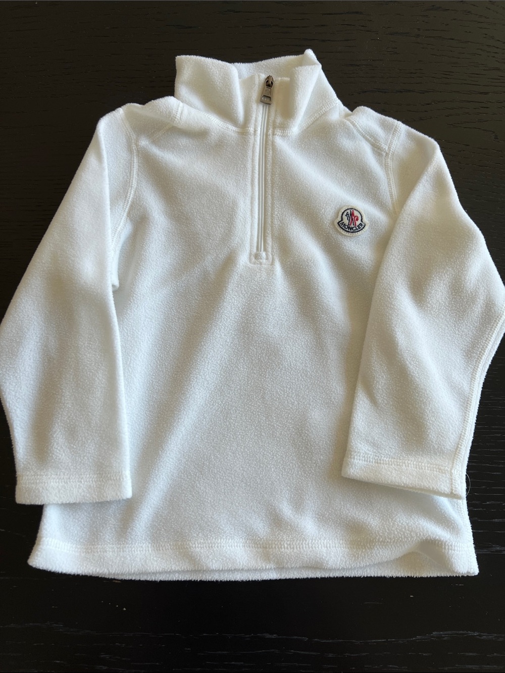 Moncler Kids White Half-Zip Fleece Pullover